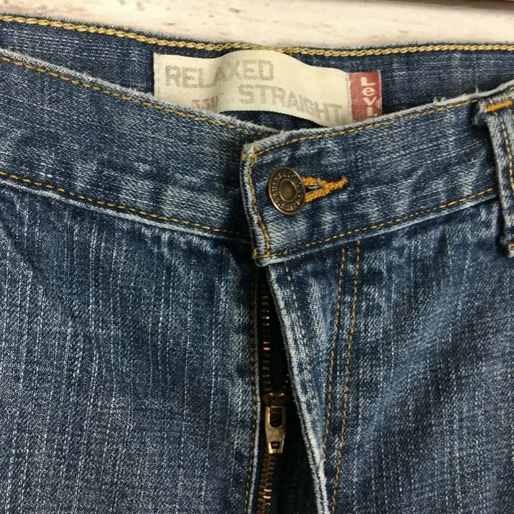 Levis 559‎ Mens Blue Jeans 38x30 Relaxed Straight Cotton Denim Zipper Fly